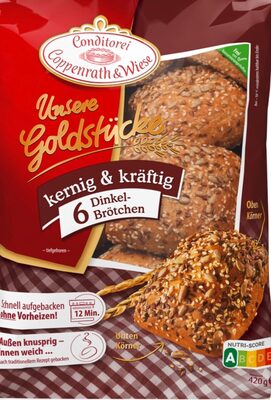 EDEKA Brötchen Conditorei Coppenrath & Wiese Unsere Goldstücke Dinkelbrötchen 6 Stück