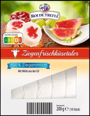 ALDI ROI DE TREFLE Käse Ziegenkäse-Spezialität Ziegenfrischkäsetaler, 200 g Aus der Kühlung Dauertiefpreis 2.19€ Packung 1kg = 14.60€