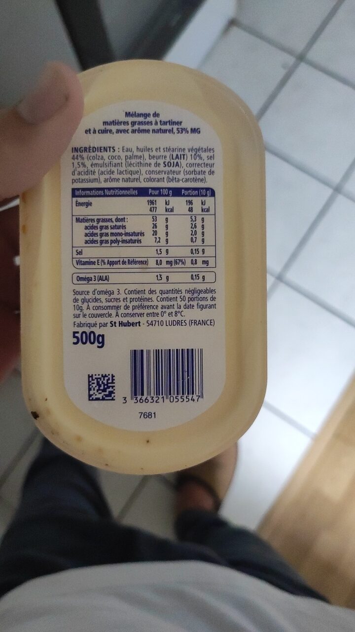 Mélange de matières grasses à tartiner