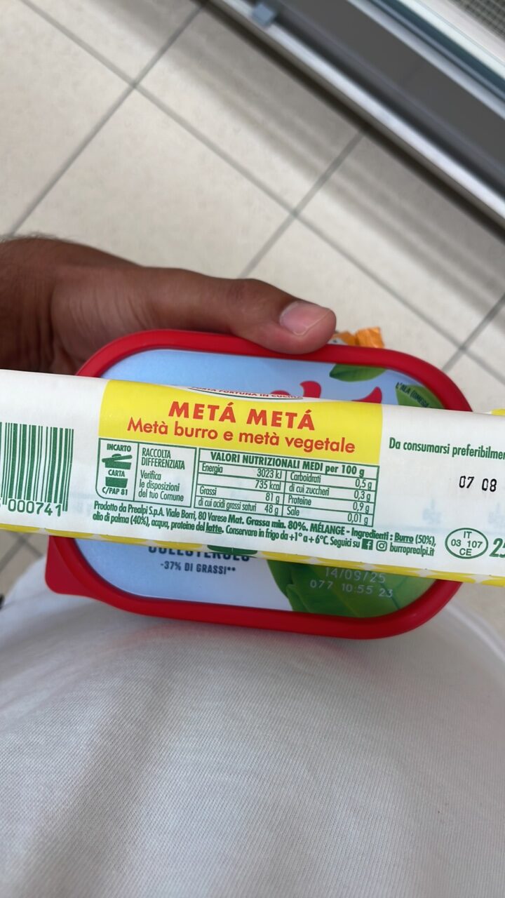 metà metà burro e metà vegetale