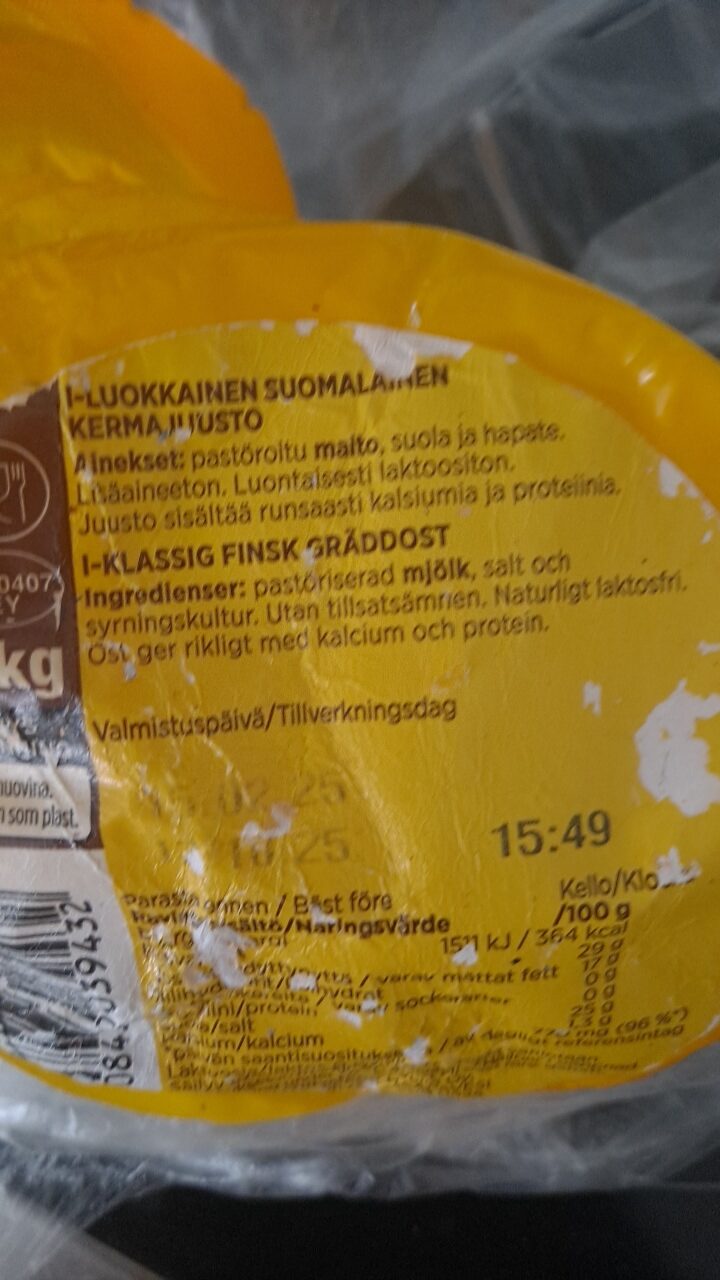 i-klassig finsk gräddost