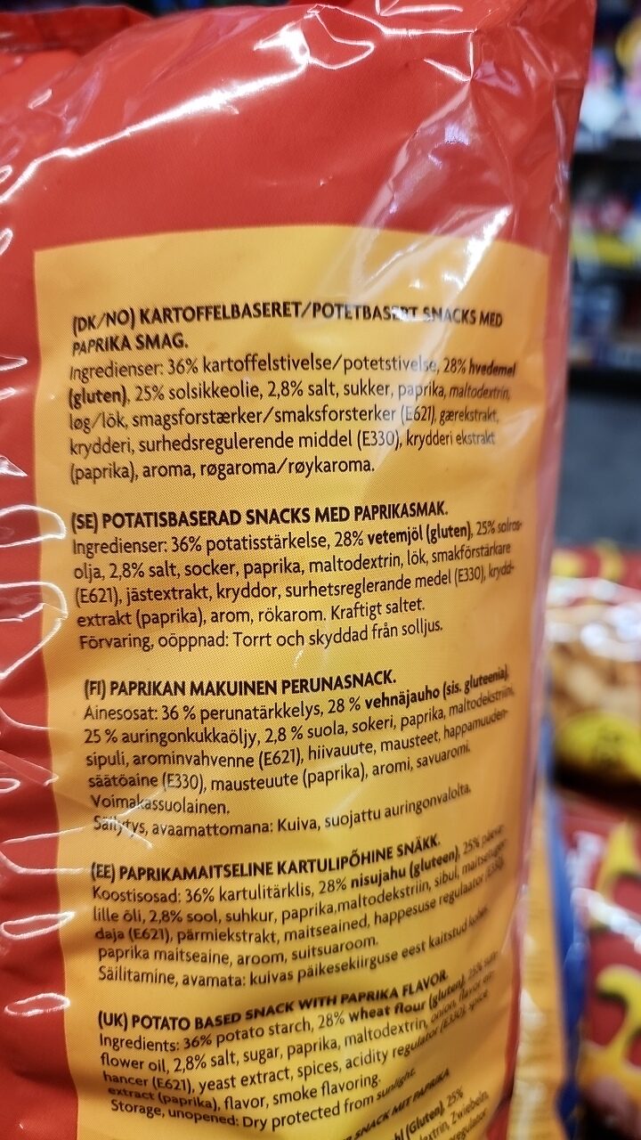 potato based snacks with paprika flavor