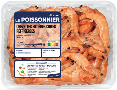 Crevettes 60/80 barquette 400g.